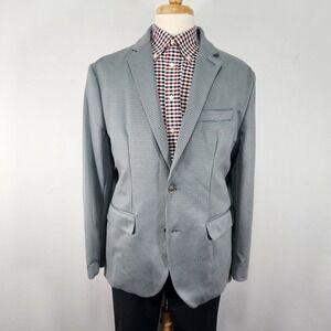Construct Mens Sport Coat Blazer Two Button Knit Stretch Slim Fit Size 46R / XXL